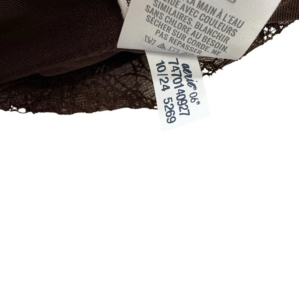Aerie Womens Corset Balconette Bra 34B Brown Lace Underwire